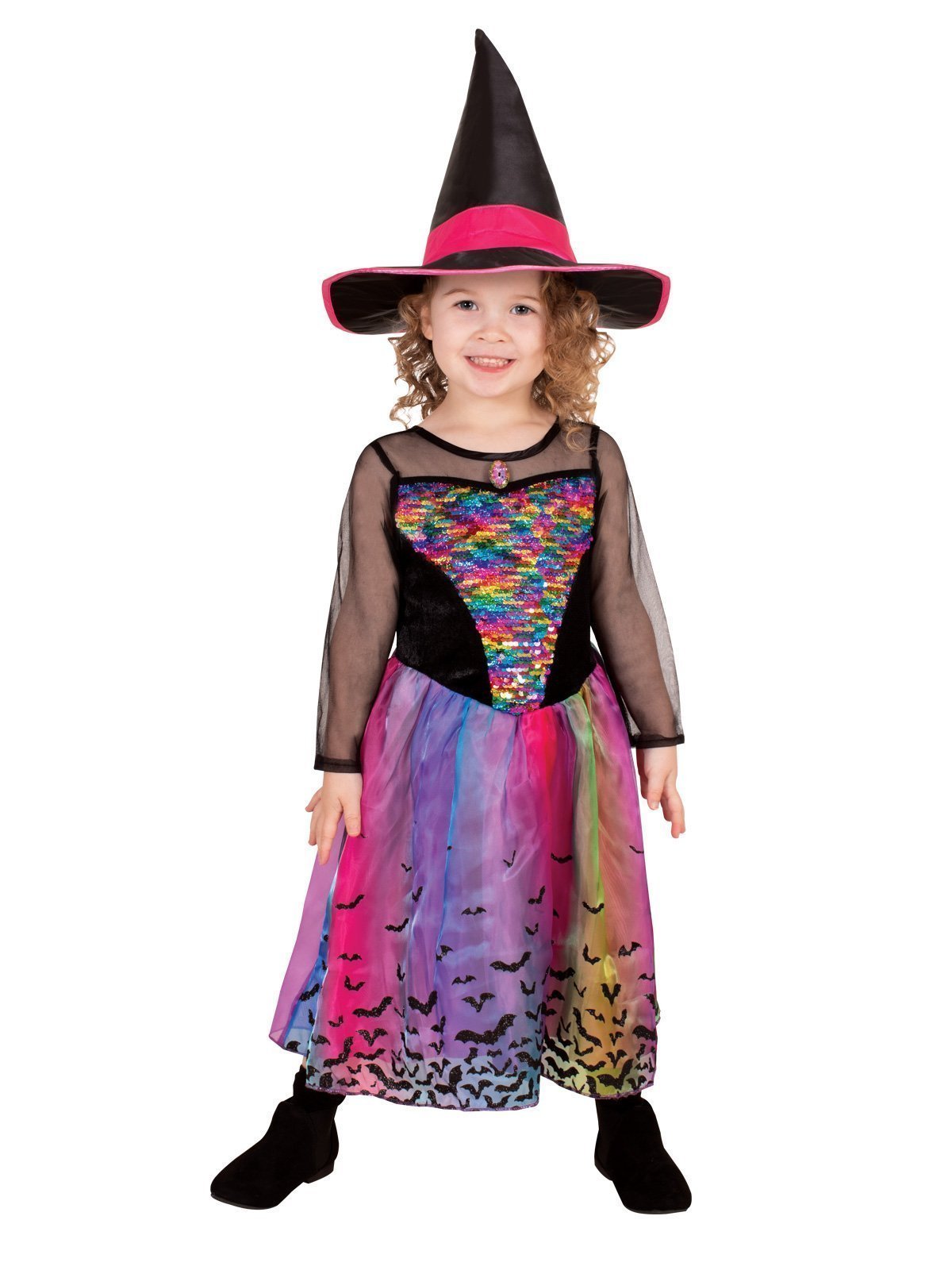 Rainbow Colour Magic Witch Deluxe Costume for Kids | Costume World NZ