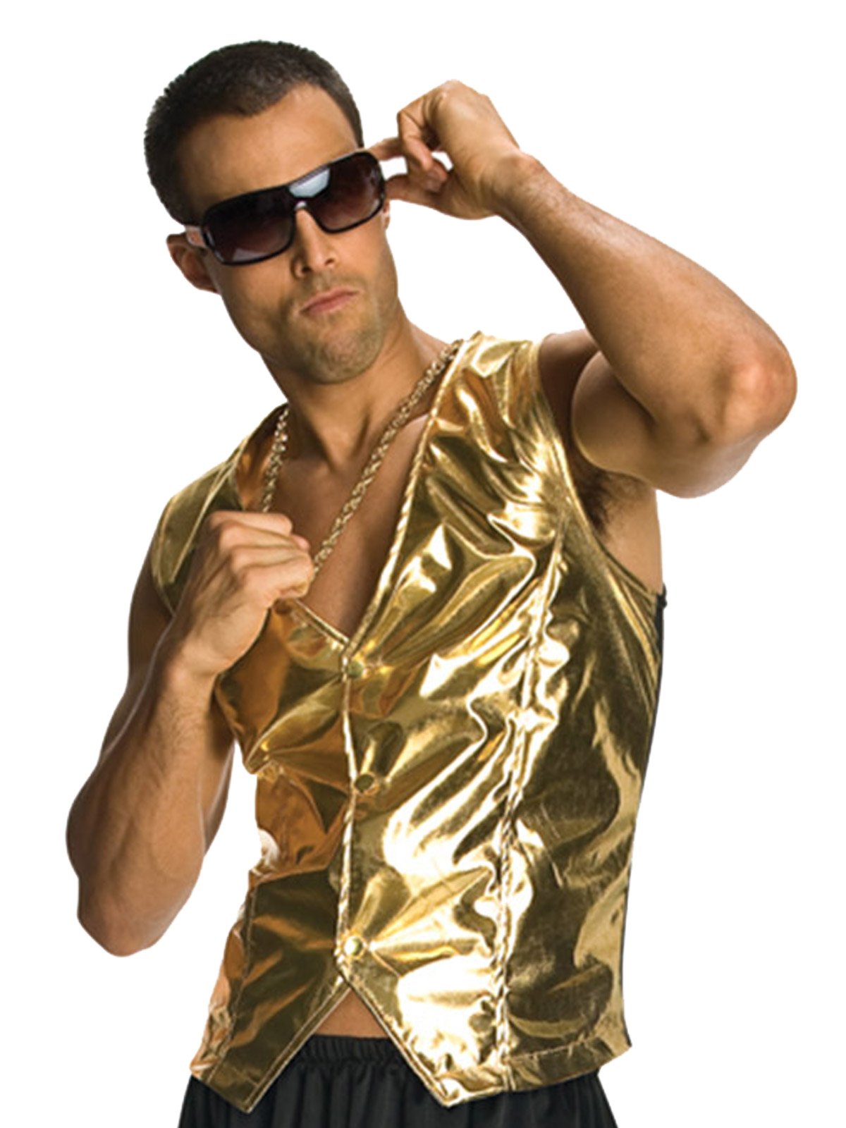 Rapper Gold Vest for Adults | Costume World NZ
