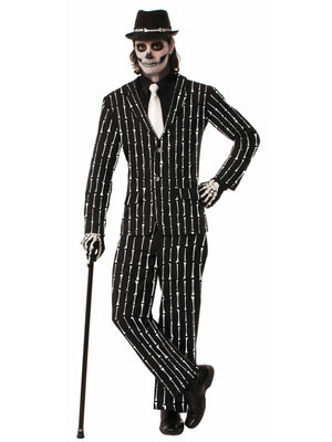 Buy Skeleton Bone Pin-Stripe Suit for Adults from Costume World