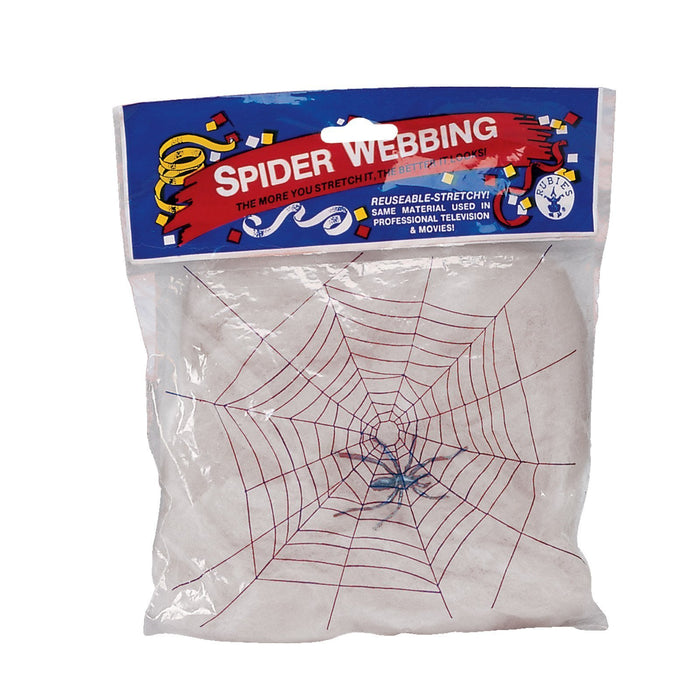 Spider Webbing with Spiders - White