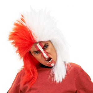 Buy Sports Fantatic Red & White Wig for Adults from Costume World