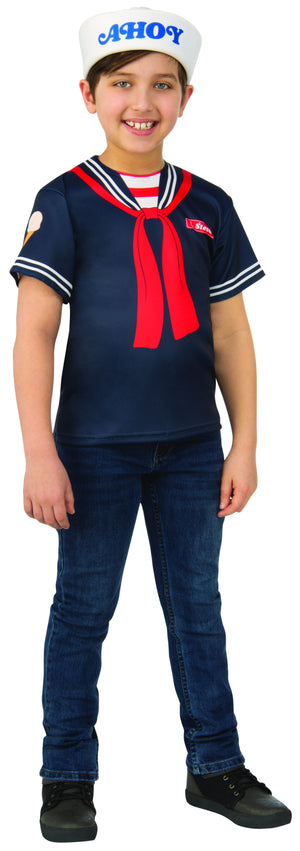 Buy Steve 'Scoops Ahoy Uniform' Costume for Kids - Netflix Stranger Things from Costume World
