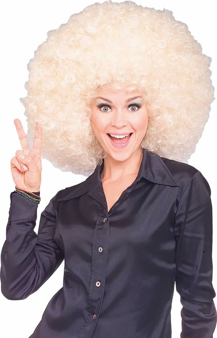 Super Afro Blonde Wig for Adults Costume World NZ