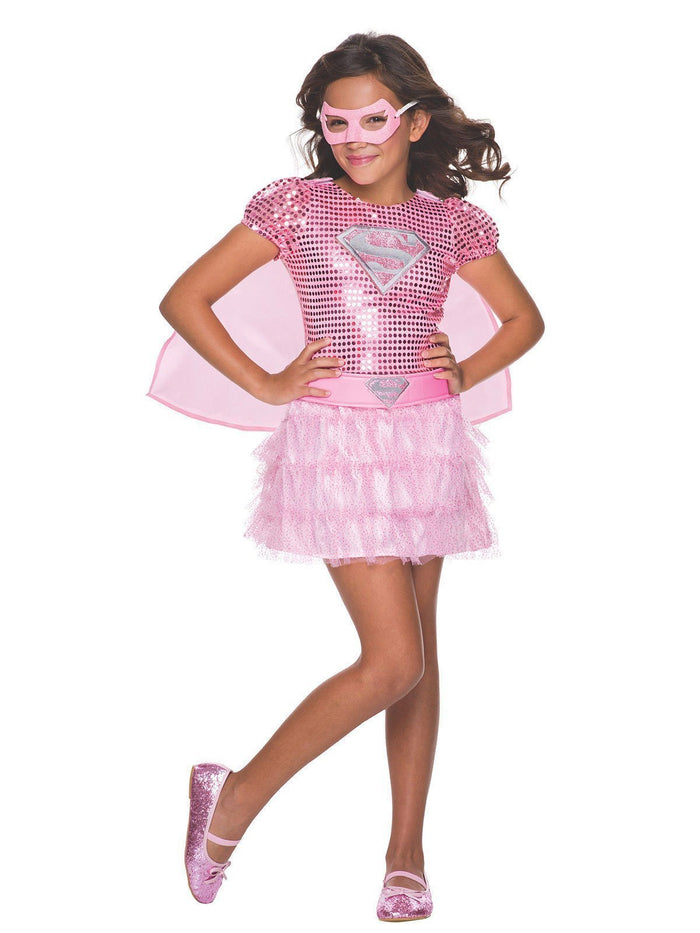 Supergirl Premium Pink Sequin Costume for Kids - Warner Bros DC Comics