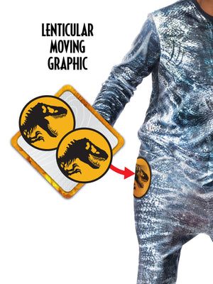 Buy Velociraptor 'Blue' Deluxe Lenticular Costume for Kids - Universal Jurassic World Dominion from Costume World