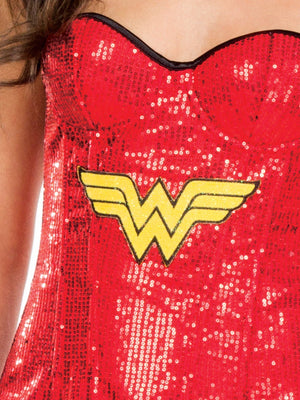 Wonder Woman Sequin Corset for Adults - DC Comics