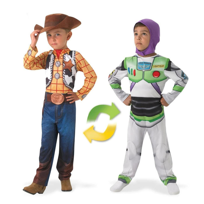 Woody To Buzz Lightyear Deluxe REVERSIBLE Costume for Kids - Disney Pixar Toy Story