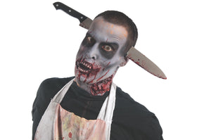 Buy Zombie Kitchen Knife Through Head Accessory from Costume World